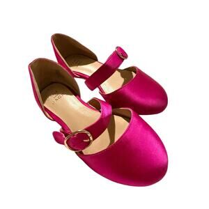 Janie and Jack Girls Size 12 Pink Satin Mary Jane Dress Shoes
